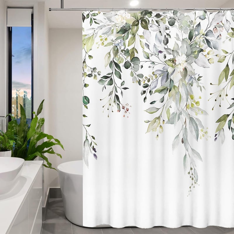 LLSCL Yellow Droop Leaves Fabric Shower Curtain Liner with Magnets, Tire Pattern Waterproof Hotel Quality, 72 x 72 Machine Washable - Image 1